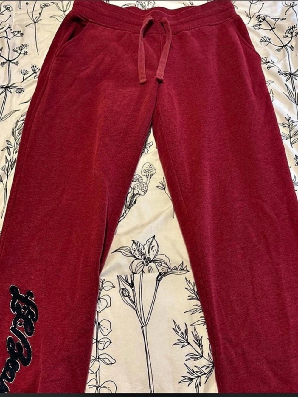 L.L.Bean Logo Joggers in Red Size XS